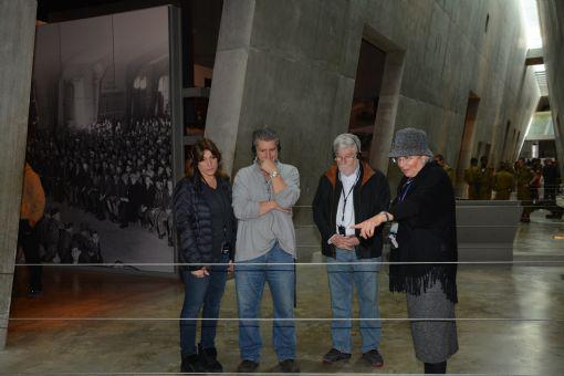 On 3 December 2015, Yad Vashem donor David Barish (second from right) toured the Holocaust History Museum with his friends Bernard an Lisa Sensale